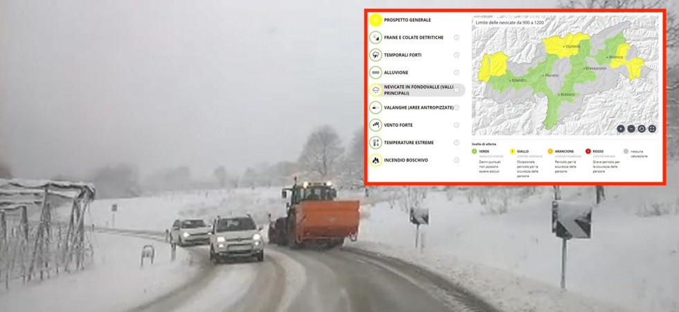 Maltempo, in Alto Adige torna la neve: scatta l'allerta gialla in alcune zone